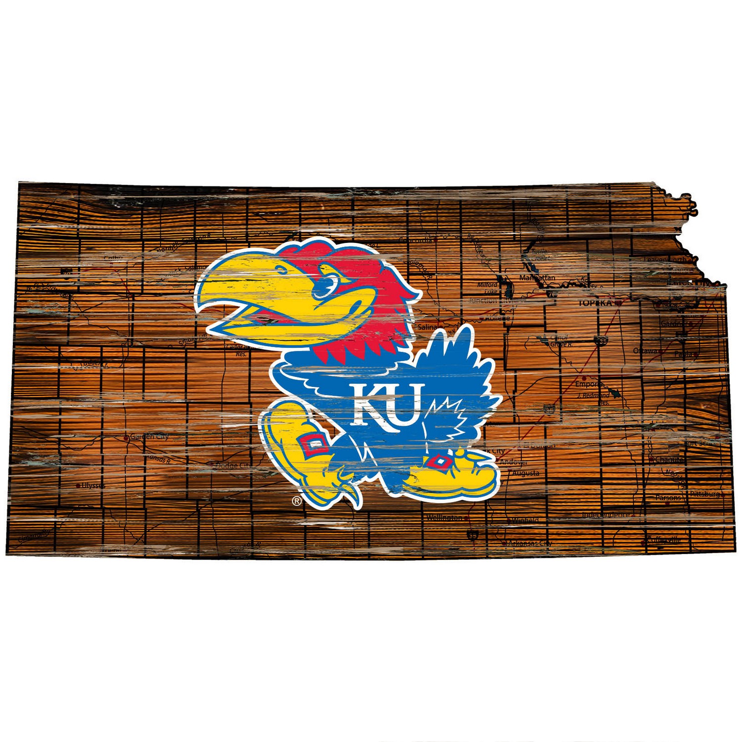 Kansas Cutout Sign State Sports Decor