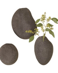 Pebble Wall Vases Black by   