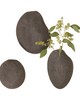 Global Views Pebble Wall Vases Black