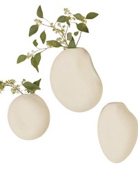 Pebble Wall Vases Ivory by   