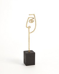 Scribble Sculpture Father Polished Brass by   