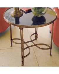 Double Bamboo Leg Table Brass/Black Granite by   