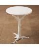 White Faux Bois Side Table
