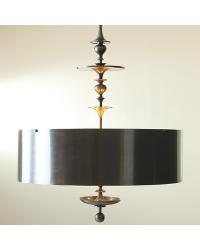 Turned Pendant Chandelier Antique Bronze Finish by   