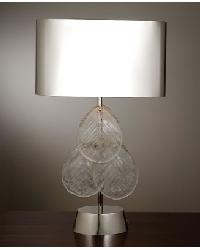 Murano Glass Leaf Nickel Table Lamp by   
