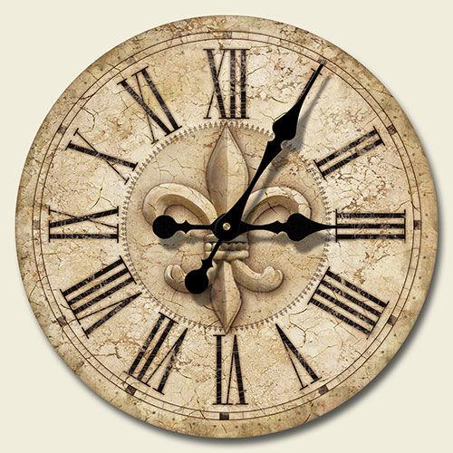 Fleur De Lis 12 Inch Wood Wall Clock Accessories