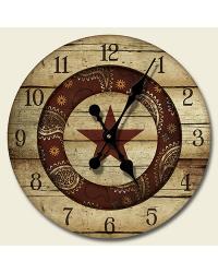 Western Rodeo Wood Wall Clock by   