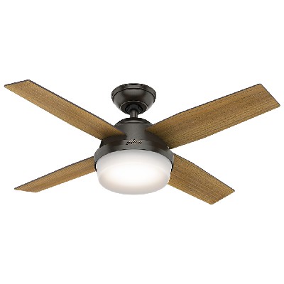Hunter Fan Co Dempsey with Light 44in Noble Bronze Fan in Dempsey with Light 59444 Brown Blade Material: Composite