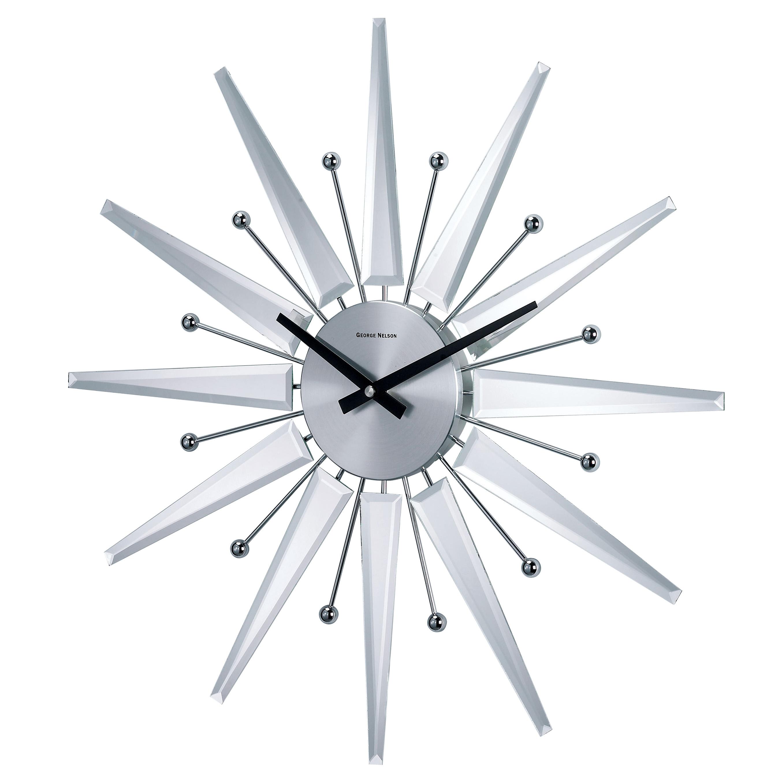 Mirror Mirrored Sunburst Clock Accessories