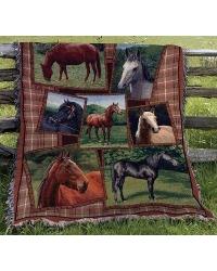 Horsing Around Tapestry Throw by   
