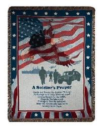 A Soldiers Prayer Tapestry Throw by   