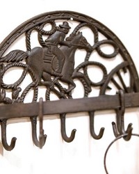 Cast Iron Cowboy Half Round Hook Set  by   