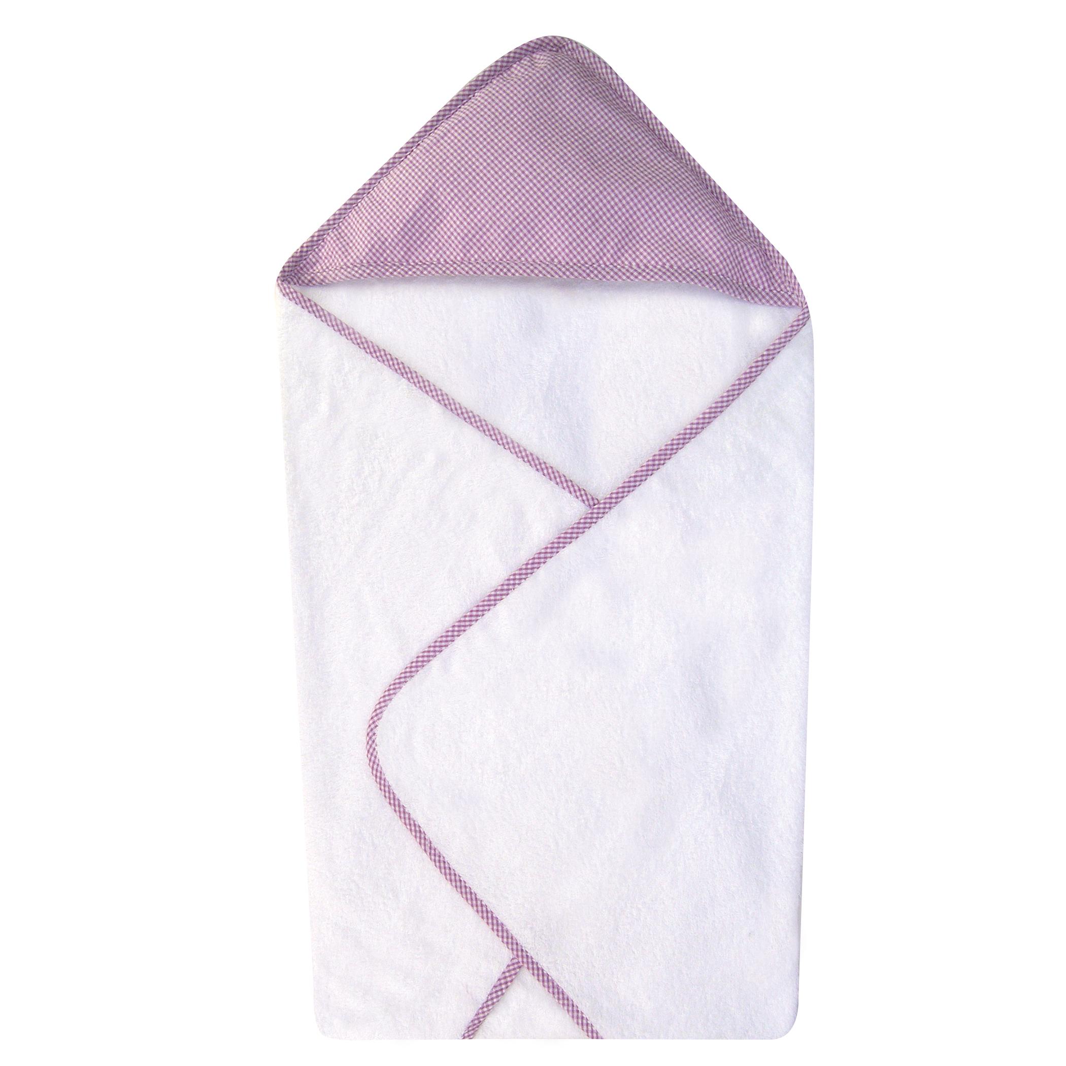 Hooded Towel Lilac Gingham Seersucker Bedding