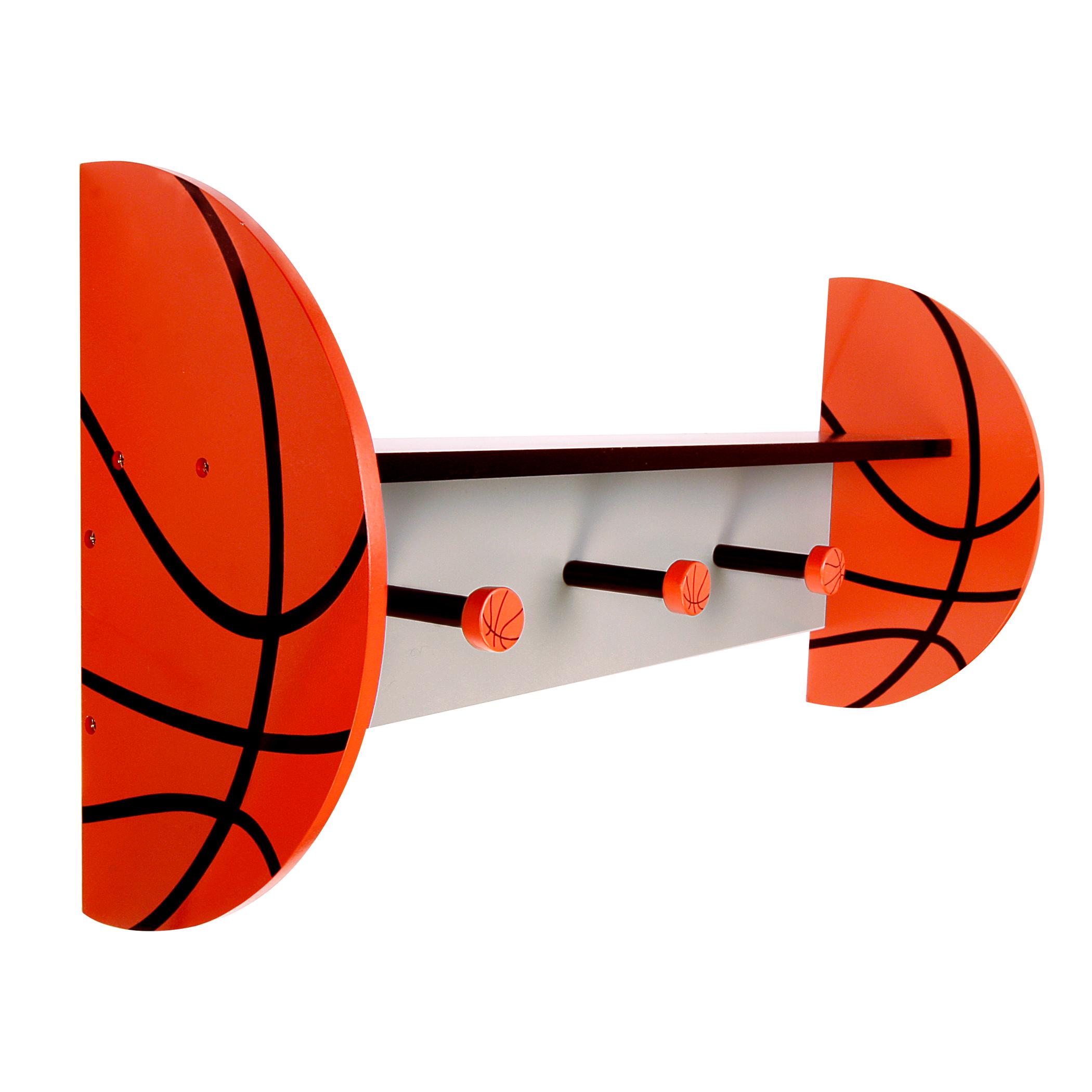 Basketball Wall Shelf With Pegs Accessories