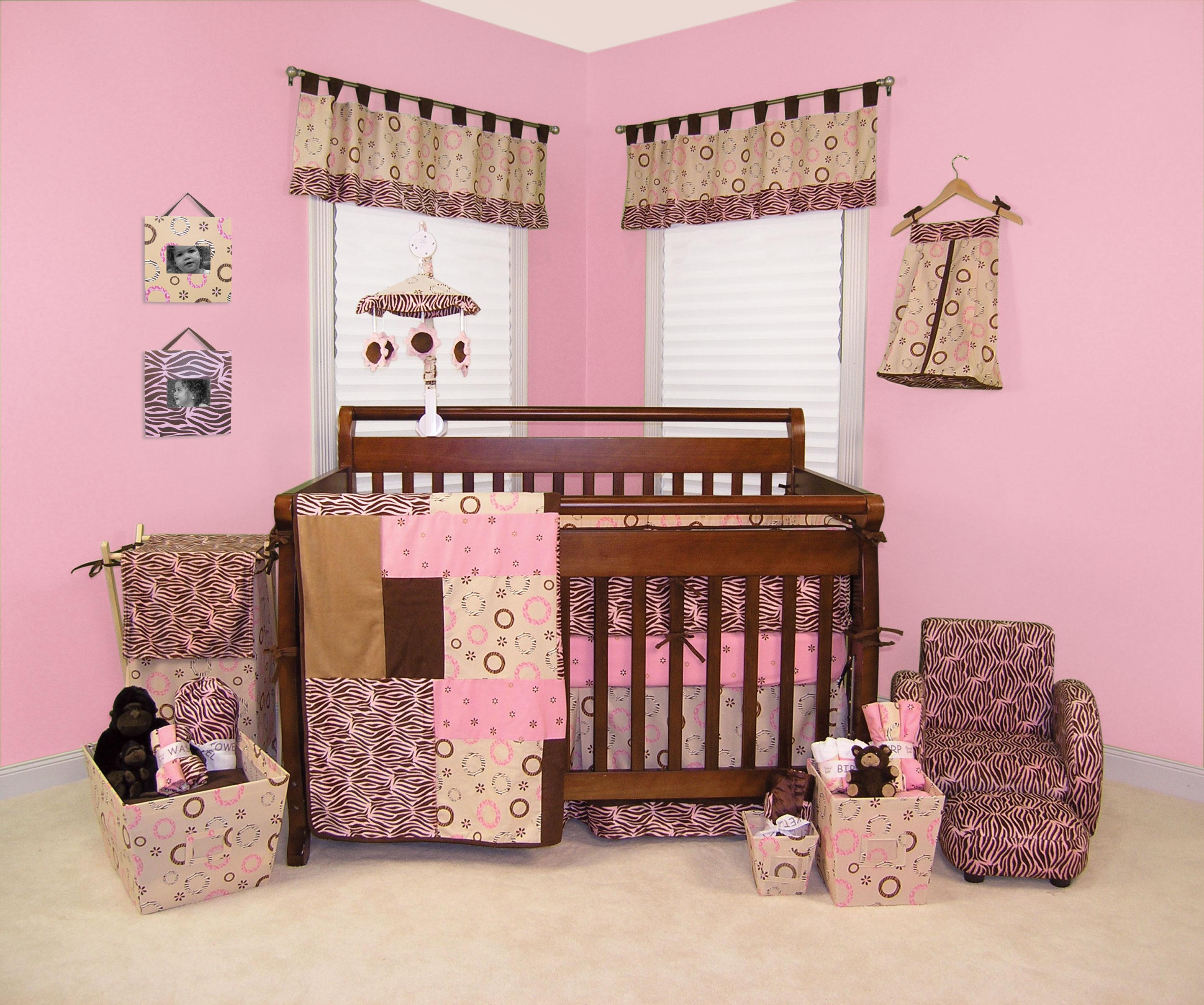 Sweet Safari Pink Crib Bedding Set Bedding