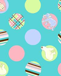 David Textiles Endangered Animal Dots Aqua Multi Flannel Fabric
