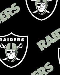 Oakland Raiders Cotton Print by   