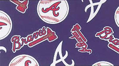 fabric,fleece,fleece fabric,mlb fabric,major league baseball fabric,foust Atlanta Braves Fleece