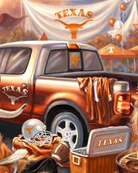 Texas Long Horns Tailgate Fleece Panel by  Foust Textiles Inc 