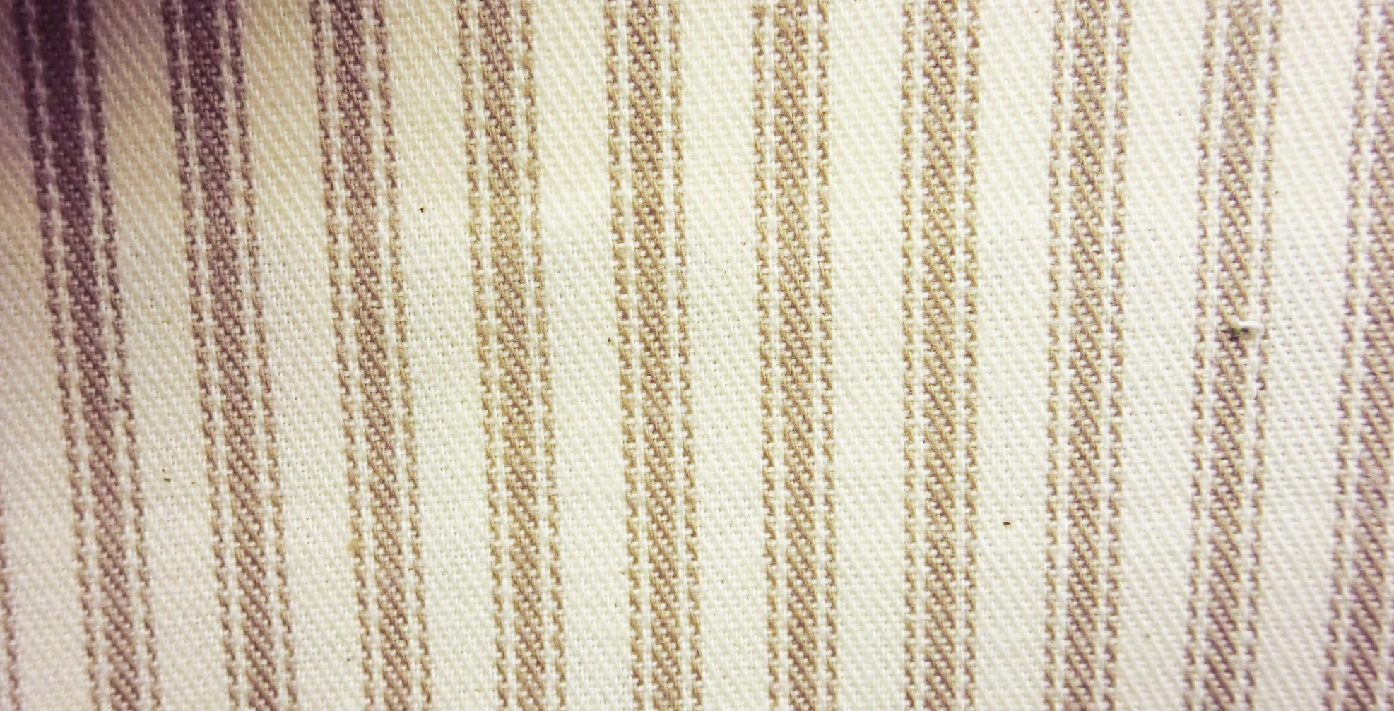 James Thompson Ticking Stripe Khaki Fabric