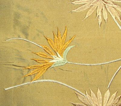 Isadora Basil in Isadora - Waldorf Brown Silk Medium Print Floral  Floral Silk   Fabric