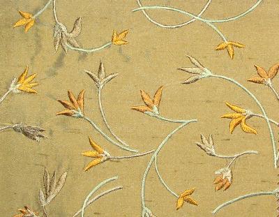 Waldorf Basil in Isadora - Waldorf Brown Silk Leaves and Trees  Floral Silk   Fabric