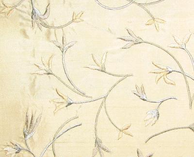 Waldorf Champagne in Isadora - Waldorf Beige Silk Leaves and Trees  Floral Silk   Fabric