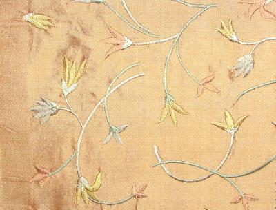 Waldorf Copper in Isadora - Waldorf Orange Silk Leaves and Trees  Floral Silk   Fabric
