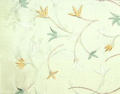 Waldorf Mint in Isadora - Waldorf Green Silk Leaves and Trees  Floral Silk   Fabric
