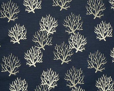 Premier Prints Isadella Premier Navy Slub in winter 2013 Blue Cotton Sea Shell  Beach  Fabric