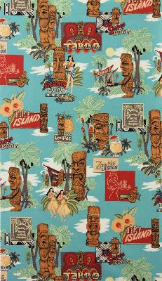 alexander henry,alexander henry fabric,hawaiian fabric,hawaiian print fabric,beach fabric,tropical fabric,tropical print fabric,vintage fabric,vintage hawaiian fabric,quilting fabric,hawaiian quilting fabric,7121AR,236817,Tiki Island Turquoise