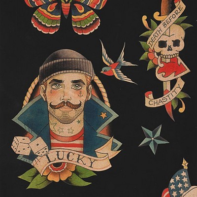 Alexander Henry Anchors Away Black in 2020 New Black Craft-Quilting Cotton Boats and Sailing  Tattoo  Skull  