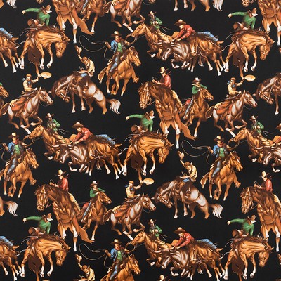 Alexander Henry Edendale Riders Black 7116b in june 2022 Black Craft-Quilting People and Character  Animal Quilting  Cowboy  Novelty Western  