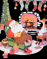 Fireside Santa Black 9077b by   