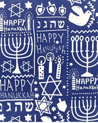 Happy Hanukkah 8 Days Dark Blue 8959a by   