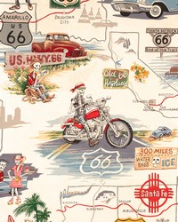 Memories On Route 66 Tea Dye 9056a by  Alexander Henry 