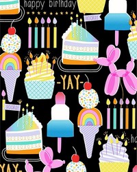 Yay Its Your Birthday Black by  Alexander Henry 