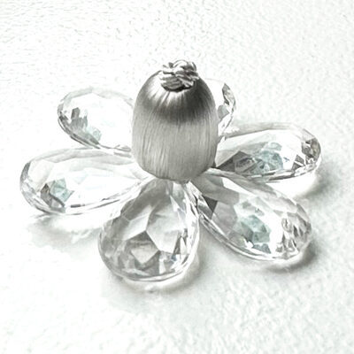 Brimar Trim Acrylic Flower Medallion Silver