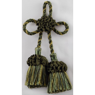 Brimar Trim Dbl Tassel Rosette TG88 GRH in Traditional TasselsButtons Rosettes and Frogs