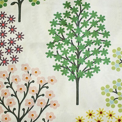 Catania Silks Happy Forest 1 Catania Prints HAPPY FOREST Multi Polyester  Blend Leaves and Trees  Big Flower  Printed Linen  Fabric