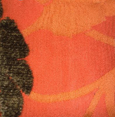 Chella Aretha 74 Ash Bark Papaia in Chella Orange Drapery-Upholstery Solution-Dyed  Blend Fire Rated Fabric Medium Print Floral  Floral Outdoor   Fabric