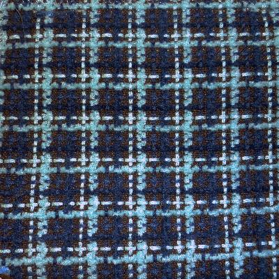 Chella Coco Tweed 39 Blu Navale in Chella Blue Drapery-Upholstery Solution-Dyed  Blend Fire Rated Fabric Stripes and Plaids Outdoor  Small Scale Plaid  Plaid and Tartan Woven   Fabric