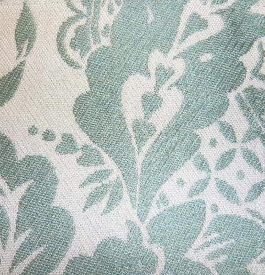 Chella Polynesian Baroque 30 Lichen in Chella Blue Drapery-Upholstery Solution-Dyed  Blend Fire Rated Fabric Medium Print Floral  Floral Outdoor   Fabric