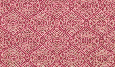 Duralee 15447 503 in John Robshaw - Madder Coral Cotton  Blend Fire Rated Fabric Diamond Ogee  NFPA 260   Fabric