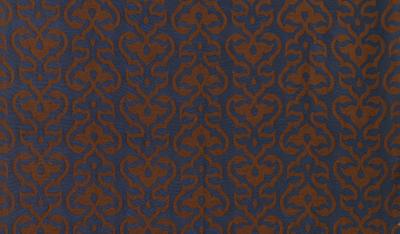 Duralee 15450 108 in John Robshaw - Indigo Turquoise Drapery-Upholstery Acrylic  Blend Fire Rated Fabric NFPA 260   Fabric