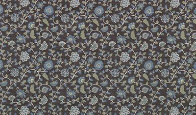 Duralee 15459 318 in John Robshaw - Umber Khaki Cotton  Blend Fire Rated Fabric NFPA 260  Medium Print Floral   Fabric