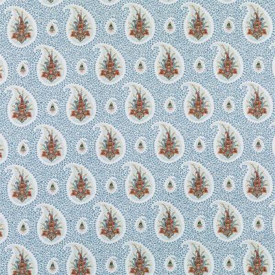 Duralee 21075 563  Zulla in Tilton Fenwick Prints Blue Drapery-Upholstery Cotton Modern Paisley  Fabric