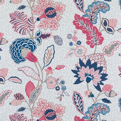 Duralee 21085 54  Chilvers in Tilton Fenwick Prints Blue Drapery-Upholstery Cotton/5%  Blend Jacobean Floral   Fabric