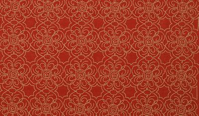 Duralee 32395 31 in John Robshaw - Madder Coral Linen  Blend Embroidered Linen   Fabric