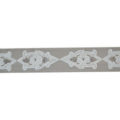 Europatex Trimmings Americas Ice in Avenue Silver Rayon  Blend Grey Silver TrimsBeaded Trim Trim Border